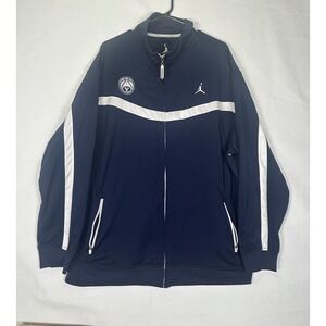 Nike Air Jordan Track Jacket Mens 2XL Navy White Full Zip Athletic Yale Bulldogs